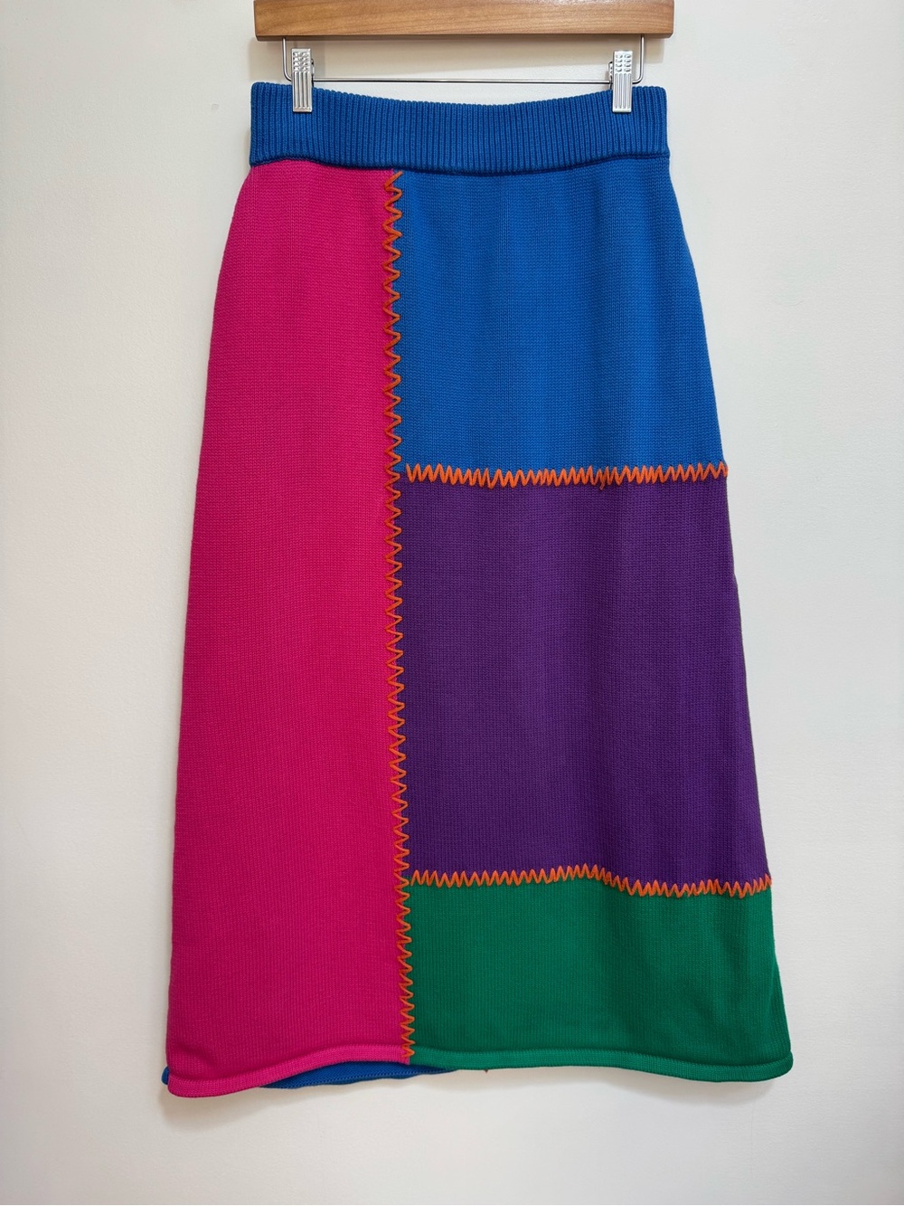 Olivia Rubin Colorblock Susan Midi Sweater Skirt Women XL Anthropologie Playful
